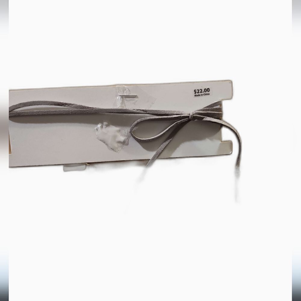 Bella Jack suede gray bow choker, nwt
